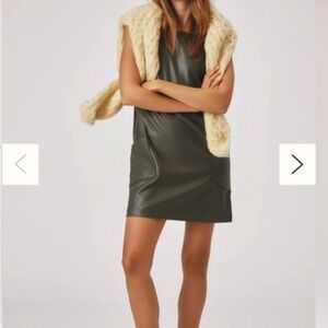 Maeve Green leather Mini Dress